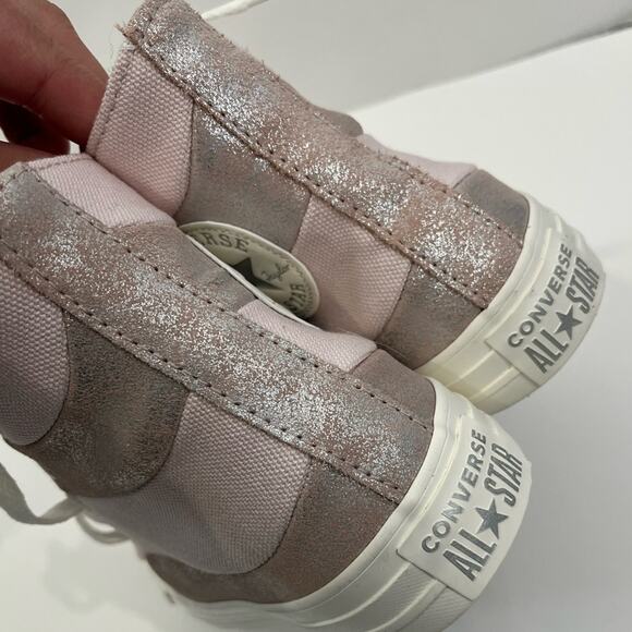 Converse Chuck Taylor All Star suede sneakers in pink metallic 7 - Picture 9 of 11